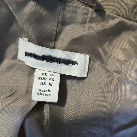 Topshop Belted Trench Blazer Khaki Tan Jacket Size 12 New Preppy Academia Office - Picture 4 of 7